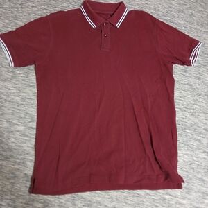 Fox Maroon Polo with White Stripe Trim